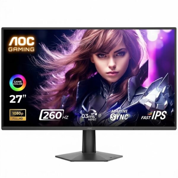 AOC 27 inch, Full HD (1920 x 1080), 260Hz(OC), 0.3ms MPRT / 1ms GtG, FAST IPS